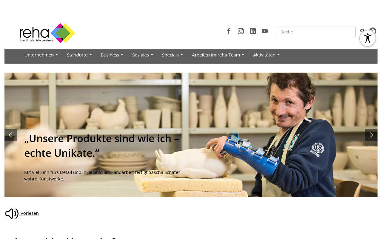 reha GmbH – Desktop-Ansicht