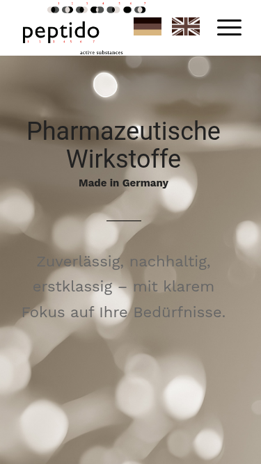 Peptido GmbH – Mobile-Ansicht