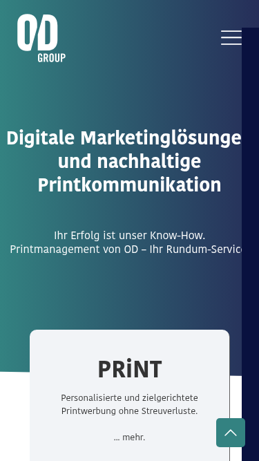 O/D Group – Mobile-Ansicht