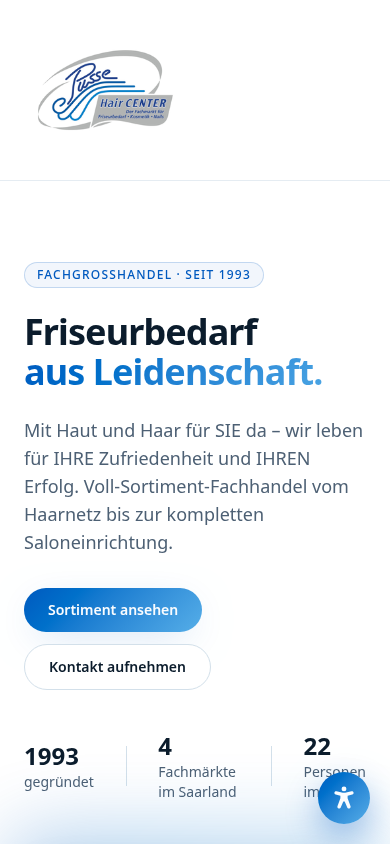Pusse Hair Center – Mobile-Ansicht