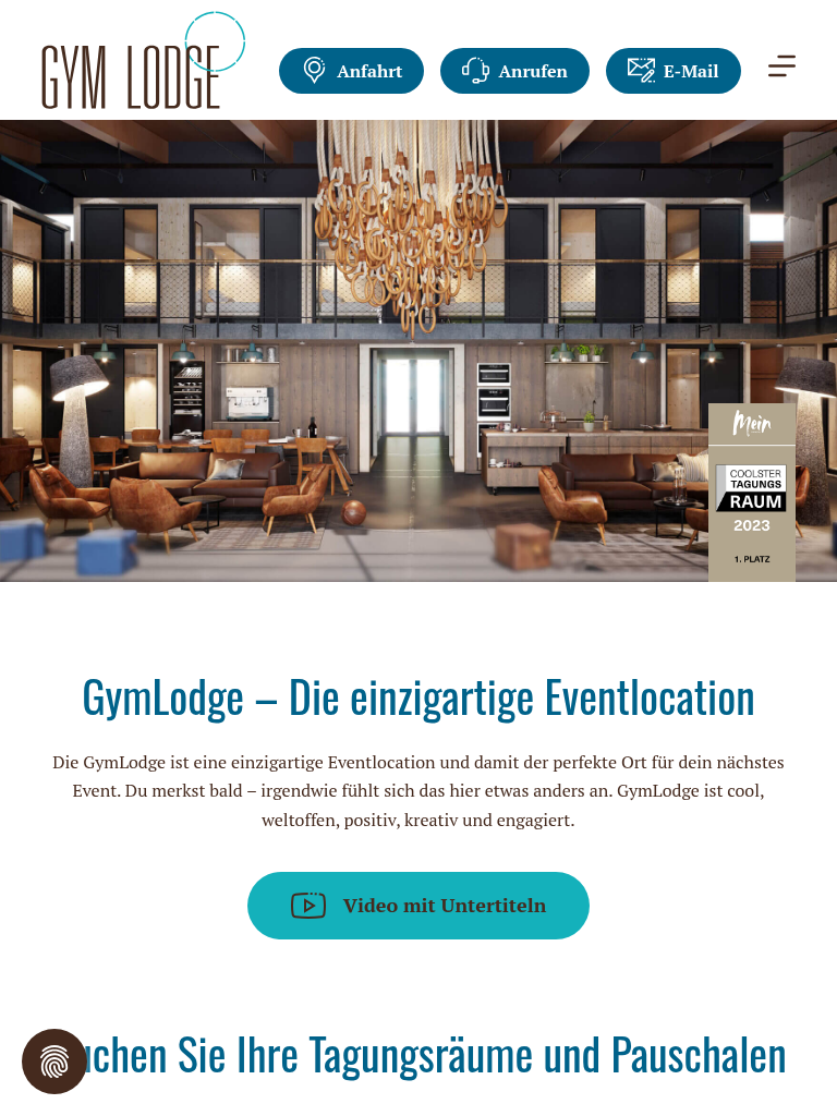 GymLodge – Tablet-Ansicht