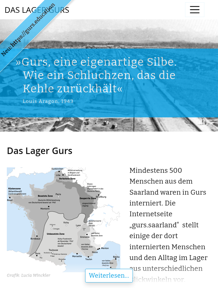 Das Lager Gurs – Tablet-Ansicht