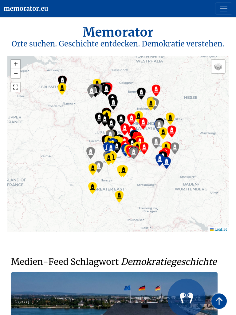 Landeszentrale für politische Bildung Rheinland-Pfalz – memorator.eu – Tablet-Ansicht