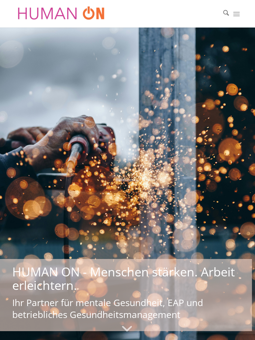 HUMAN ON – Tablet-Ansicht