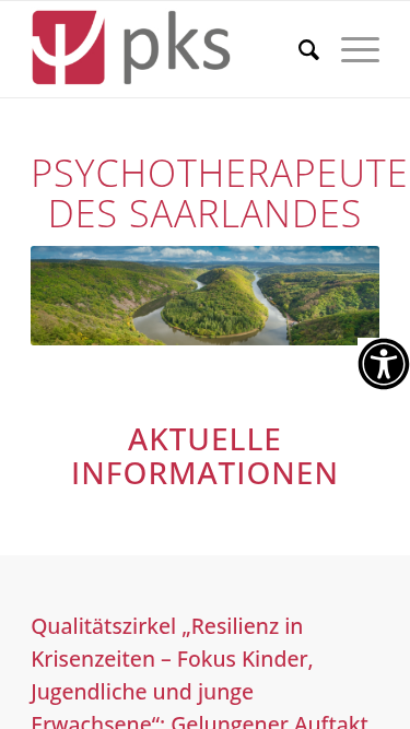 Psychotherapeutenkammer des Saarlandes – Mobile-Ansicht