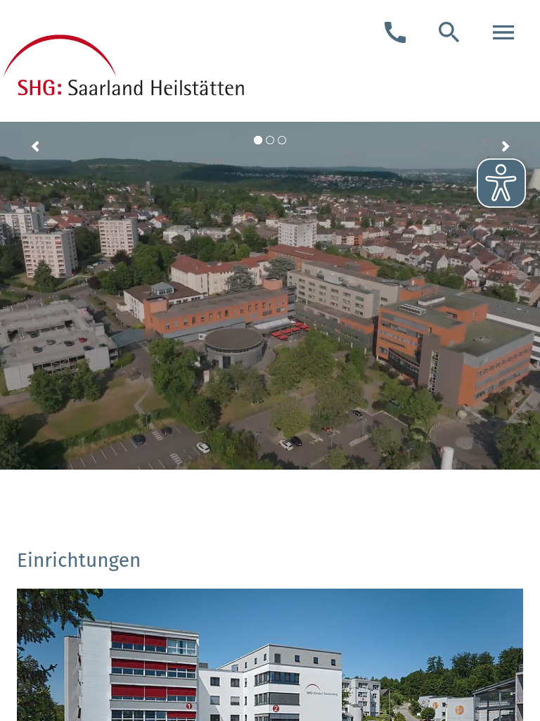 Saarland Heilstätten GmbH – Tablet-Ansicht