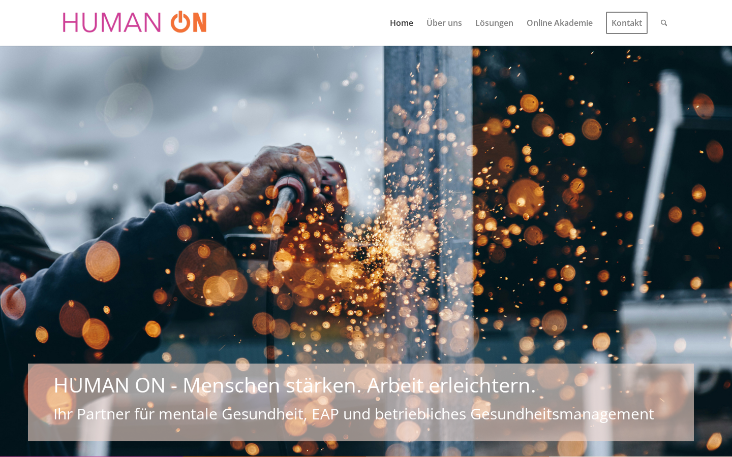HUMAN ON – Desktop-Ansicht